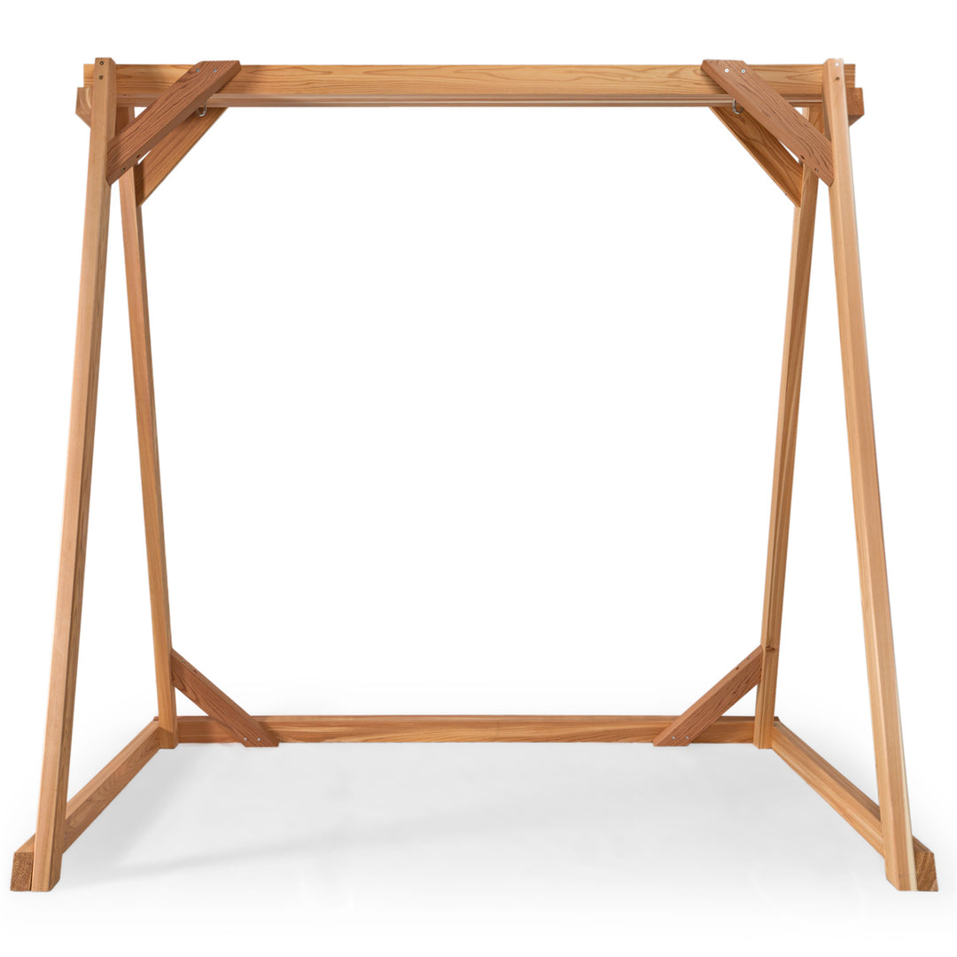 AF72 - All Things Cedar Swing Frame - 6ft Premium Outdoor Swing Stand - Durable Porch Swing Frame with Swing Mounting Hardware - Handcrafted Cedar Wood Compatible with 60" Wide Swings (70x48x68)
