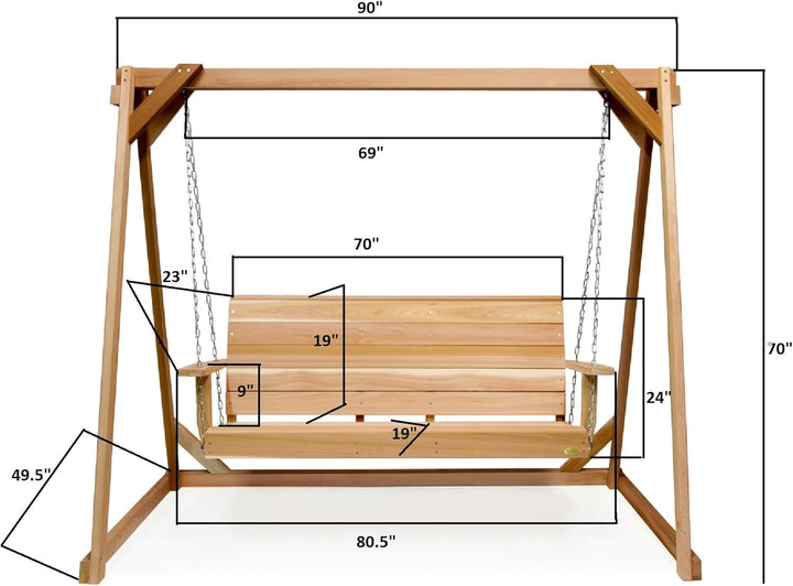 7.5-Ft  Cedar Garden A-Frame & Porch Swing Set