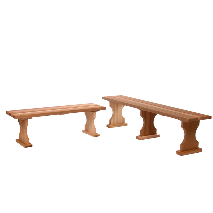 western red cedar backless bench