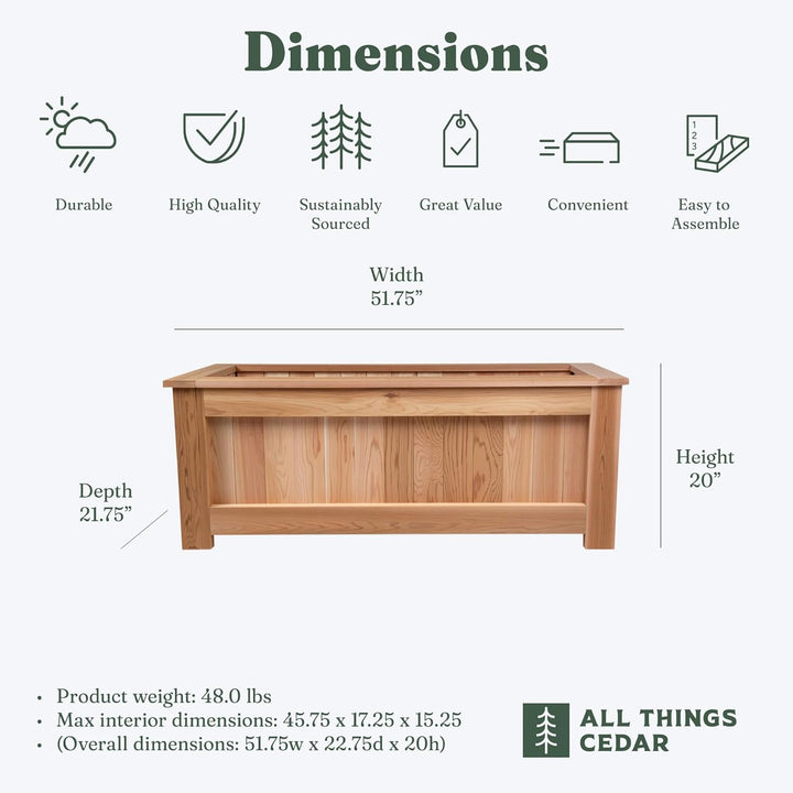 4-Ft Cedar Planter Box