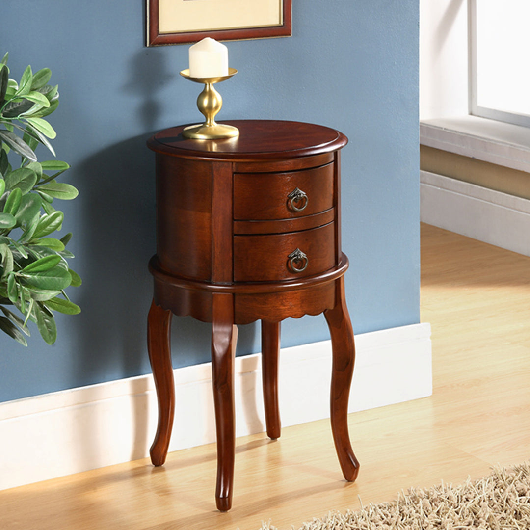 Twin Drawer Round Hall Table DS009
