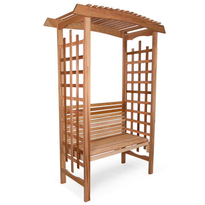 5-Ft Cedar Garden Arbor with Bench Seat