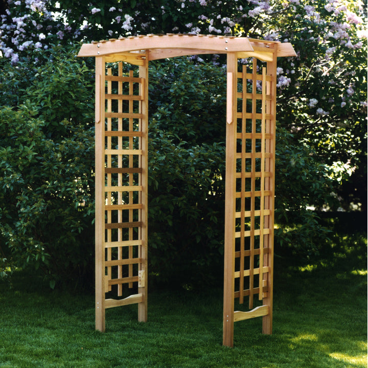 All Things Cedar GA87 Garden Arbor - Handcrafted Wooden Trellis for Climbing Plants Outdoor - Cedar Wedding Arches for Ceremony (60x25x86)