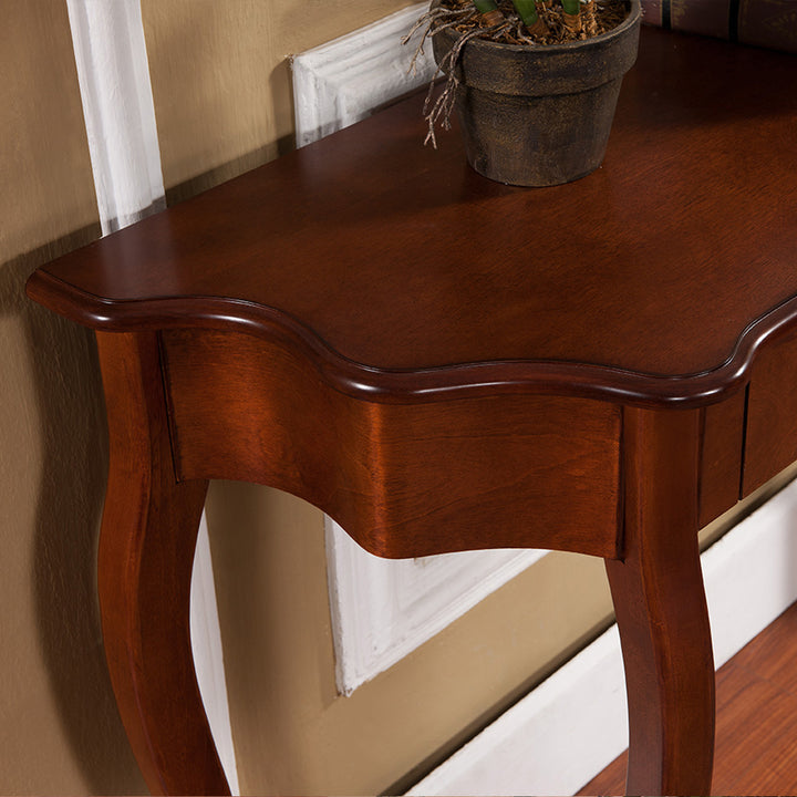 classic accents elegant curved console table drawer entrytable