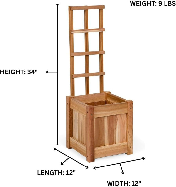 2-Piece Cedar Planter Box's with Trellis PL12-T-2