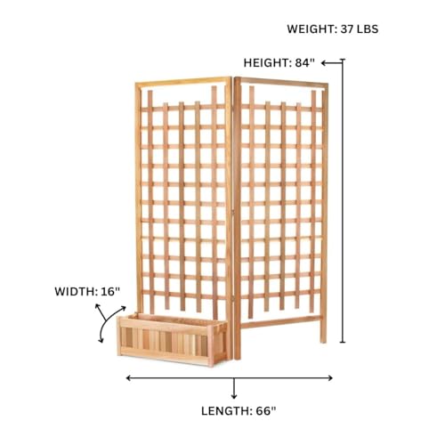 Cedar Planter Box with Trellis Privacy Screens Set PL30-Set