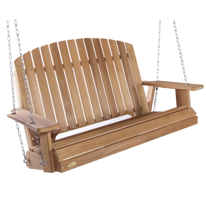 All Things Cedar PS50 Adirondack Outdoor Swing - 4-ft Cedar Porch Swing - Unmatched Craftsmanship, Durable Garden Swing - Compatible with A-Frame and Pergola Arbor (52x24x35)