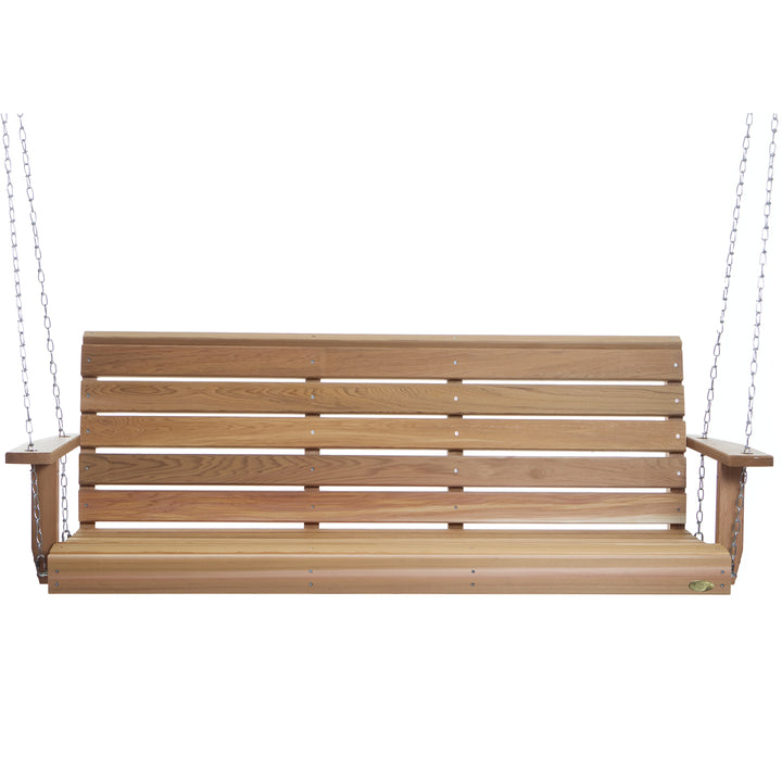 All Things Cedar PS70 Premium Porch Swing - 6Ft Outdoor Furniture & Patio Swing -  Comfort Springs, Easy Assembly, Sustainable Outdoor Bench (80.5X 23x 24)