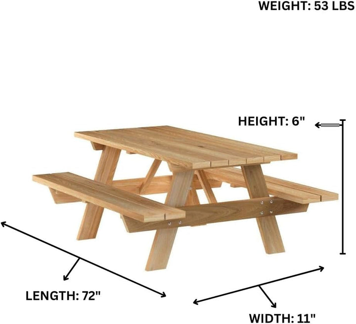6-Ft Cedar Picnic Table