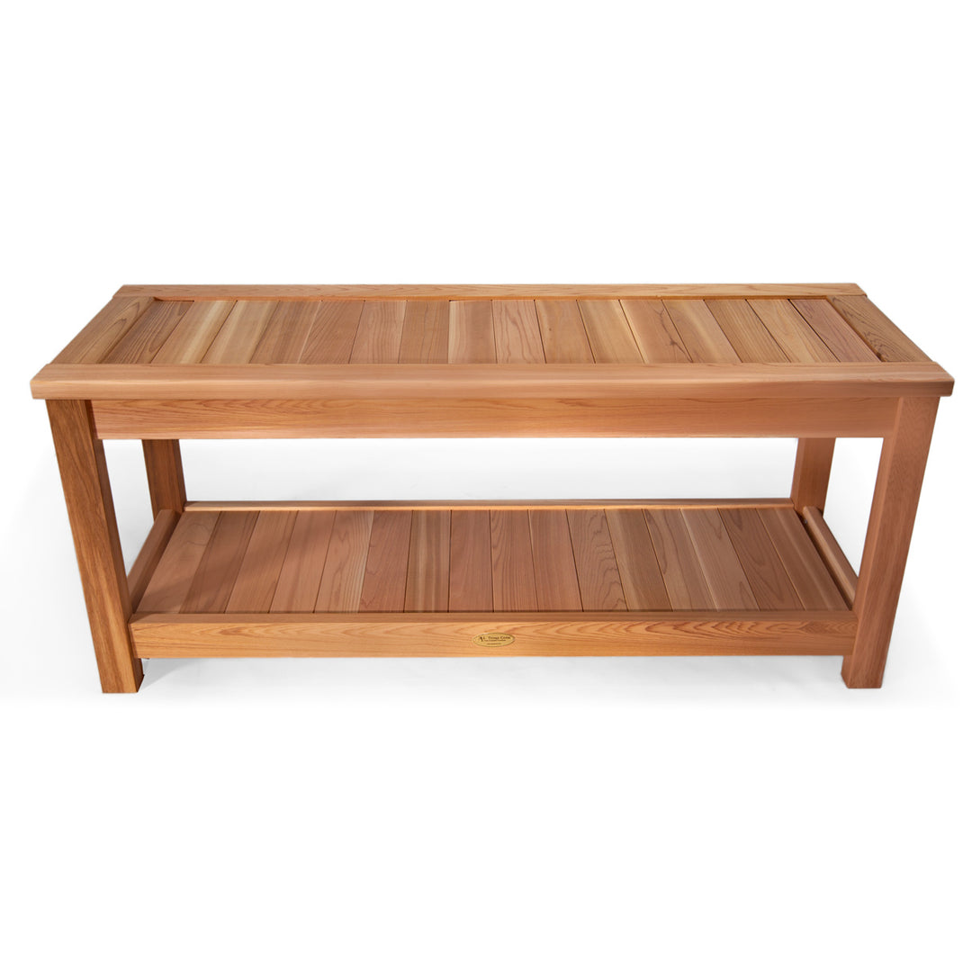 All Things Cedar SB44 Deluxe Cedar Sauna Bench - Premium Wooden Seating Bench - Relaxing Bathroom Bench (44x16x19)