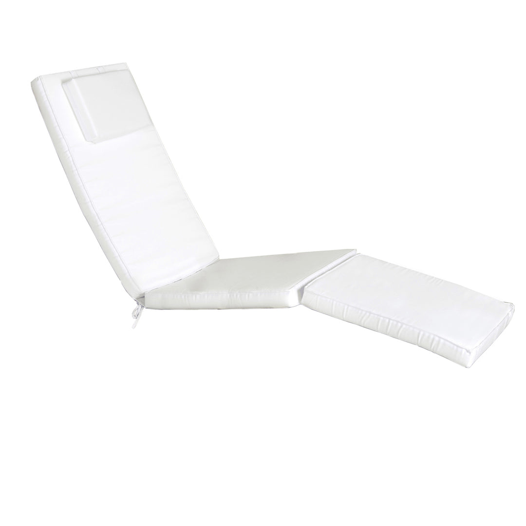 5-Position Steamer Chair with White Cushions TF53-W