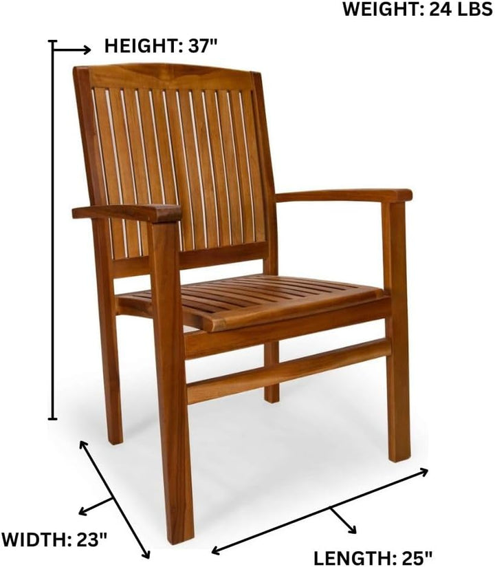 5-Piece Teak Butterfly Extension Table Dining Chair Set with Red Cushions TD72-20-R