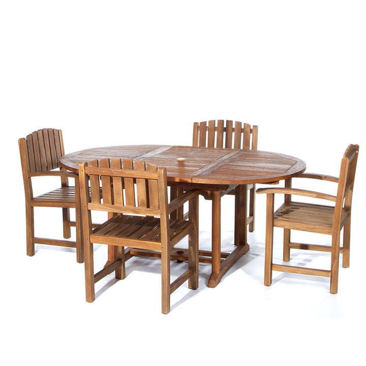 5-Piece Oval Extension Table Dining Chair Set TE70-20