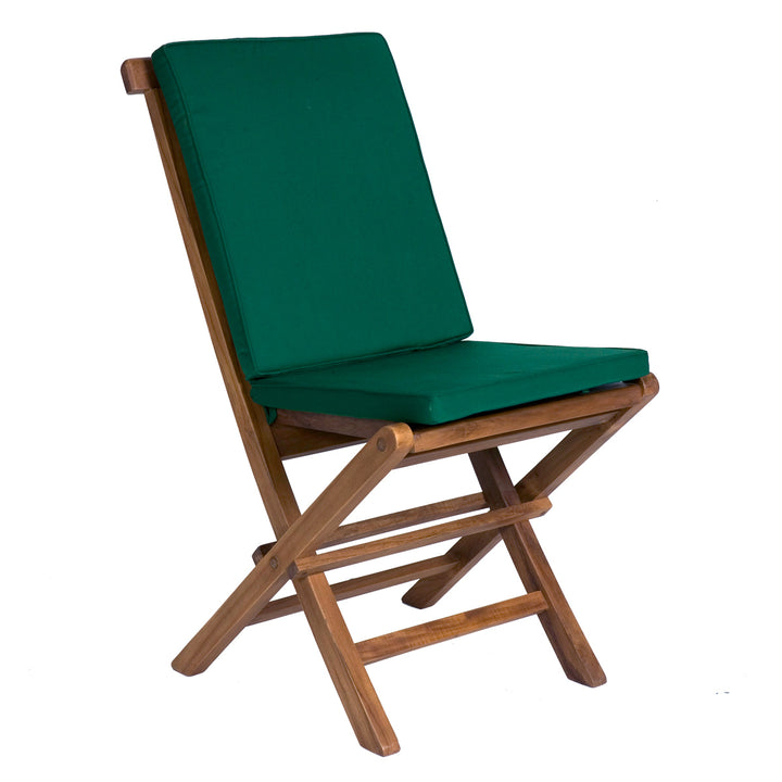 Folding Chair Set with Green Cushions TF22-2-G