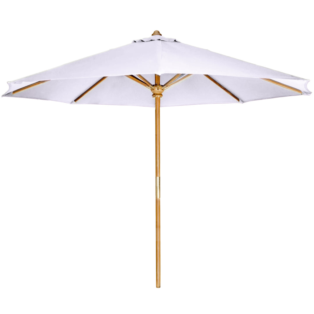 teak royal white umbrella canopy