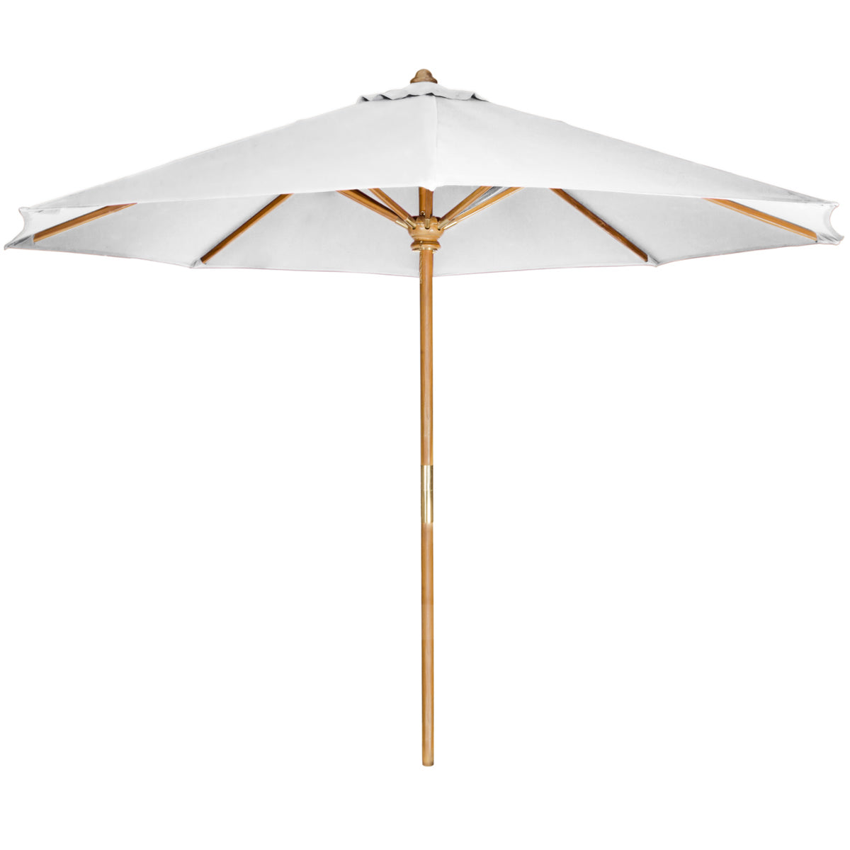 gold patio umbrella All Things Cedar White 10-Foot Teak Market Umbrella