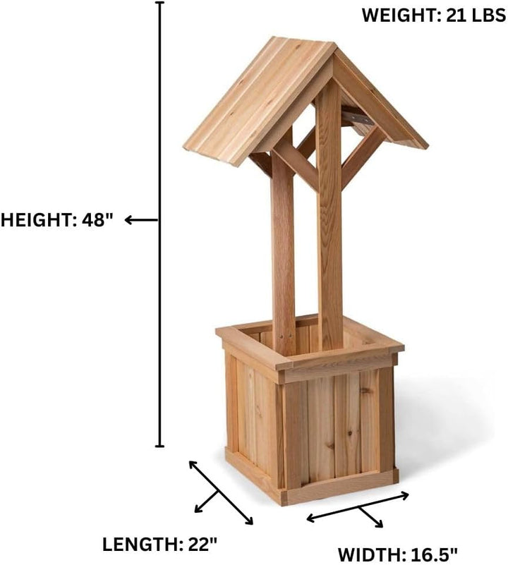 4-Ft Wishing Well Cedar Planter Box