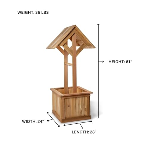 5-Ft Wishing Well Cedar Planter Box