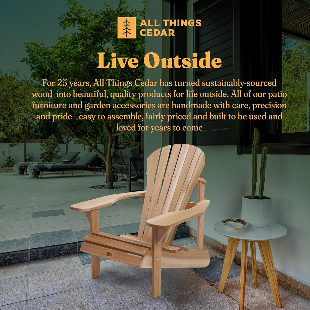 Athena Adirondack Cedar Patio Chair with Wide Arms Rest