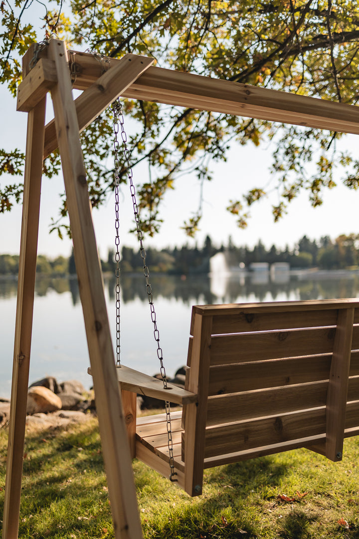 7.5-Ft  Cedar Garden A-Frame & Porch Swing Set