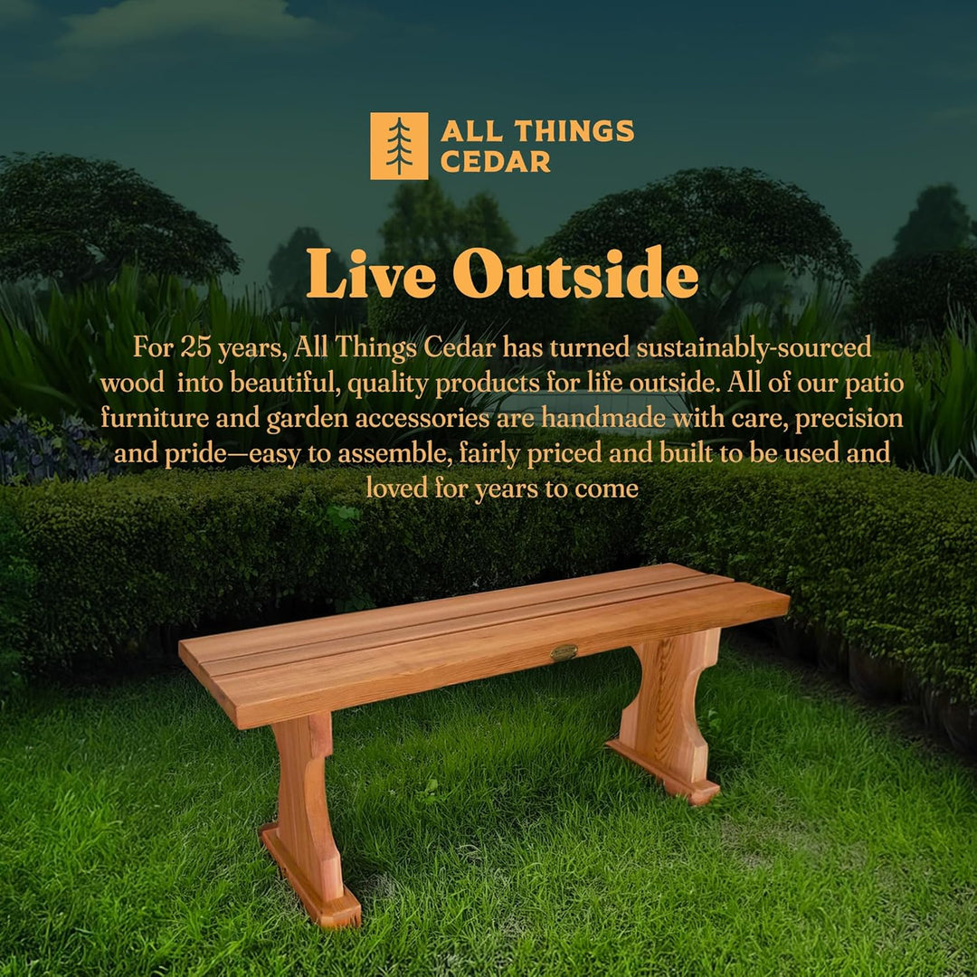 4-ft Cedar Backless Bench BB45