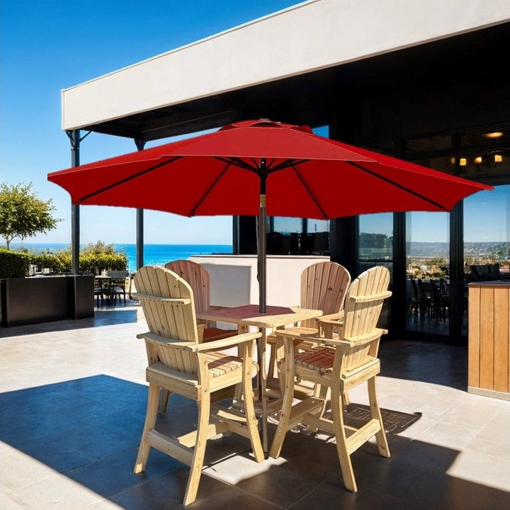 Woodland Bar Height Bistro Set for 4 with 30" Pedestal Table