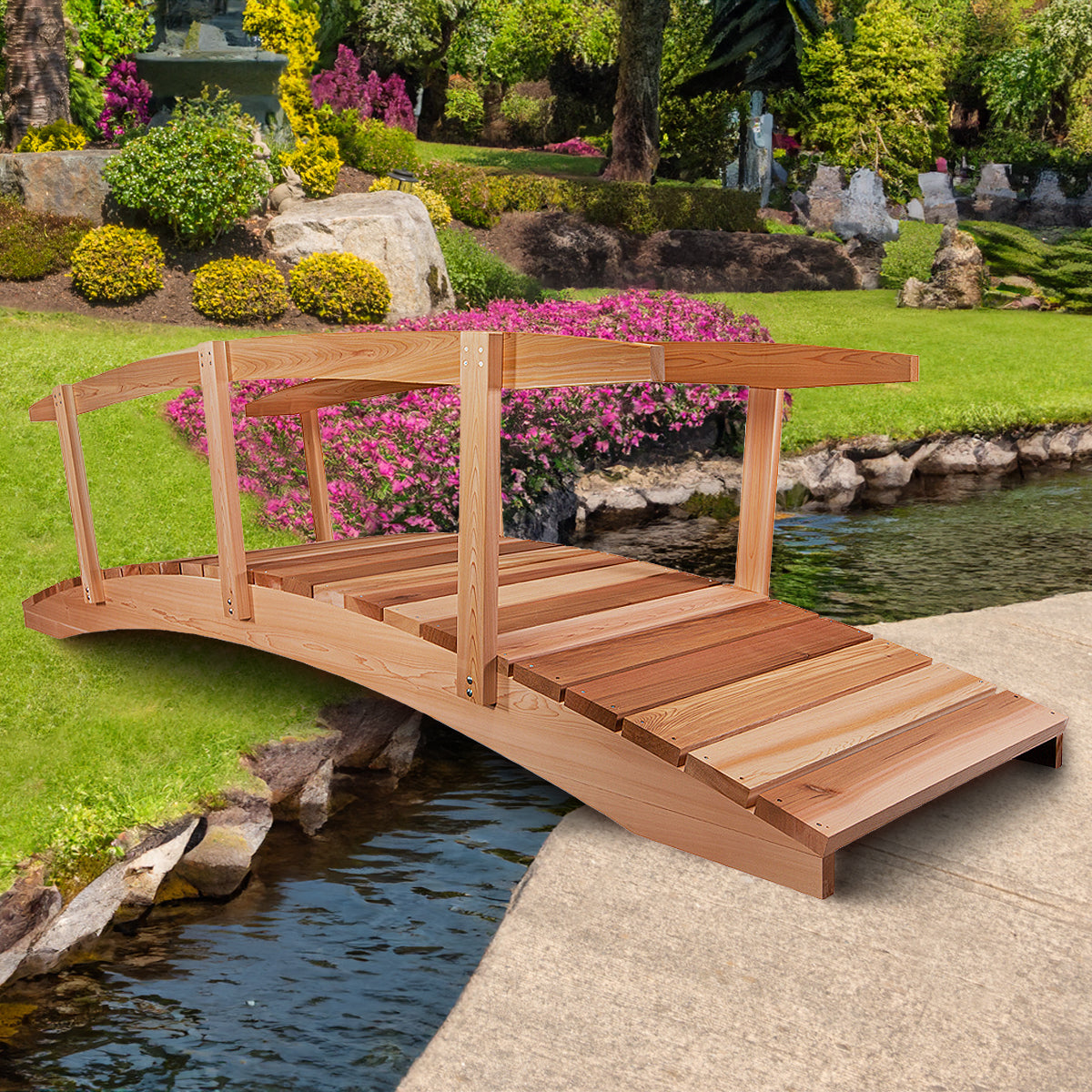 All Things 12-Foot Garden Bridge with Side Rails - Thumbnail 3