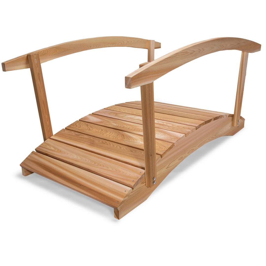 western red cedar wooden garden bridge outdoor