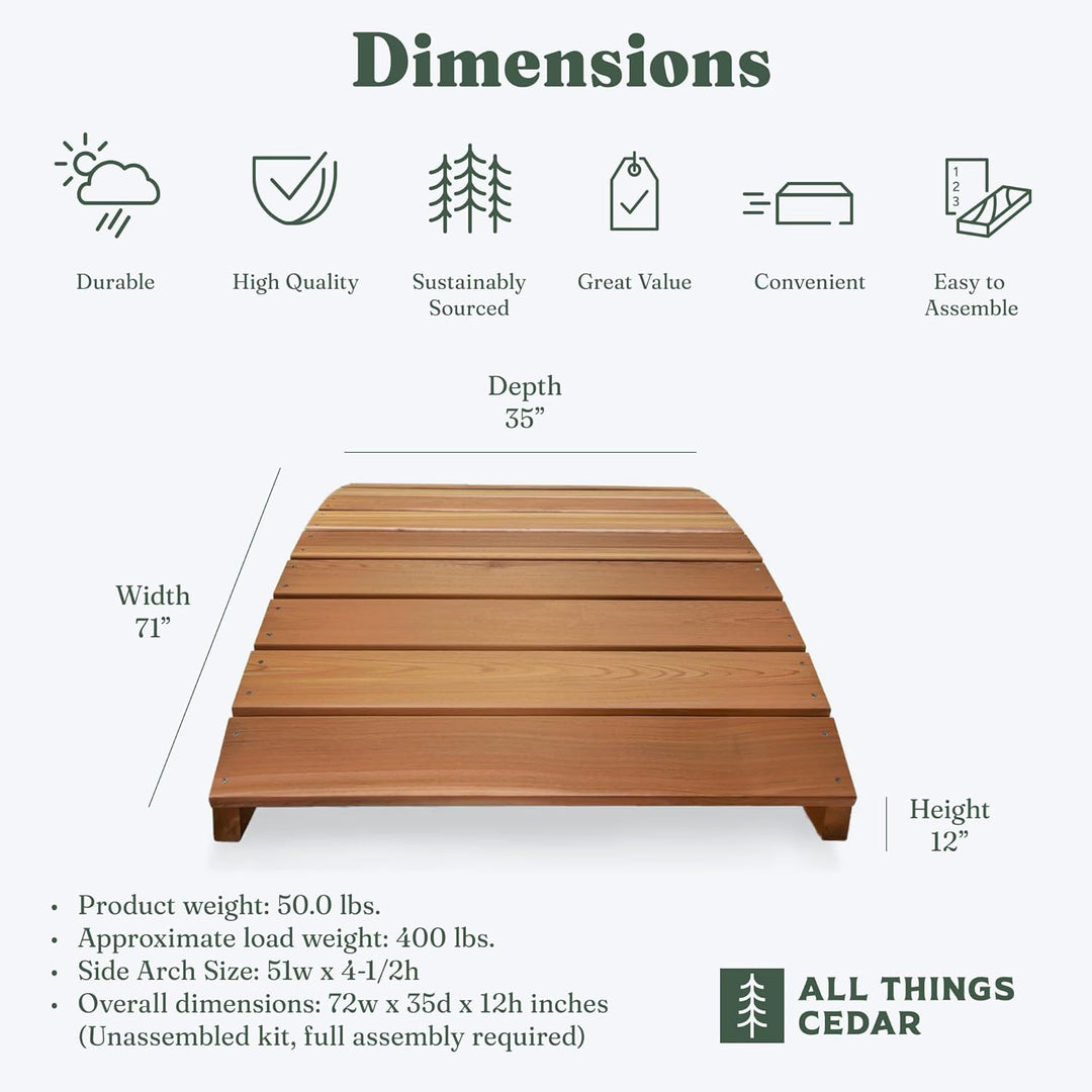 6-Ft Cedar Garden Bridge