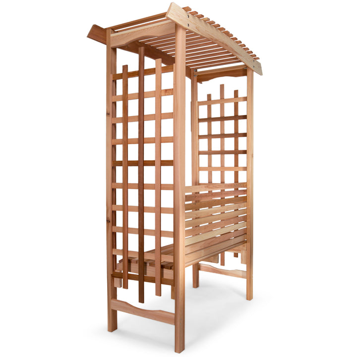 5-Ft Garden Cedar Arbor with Bench Seat