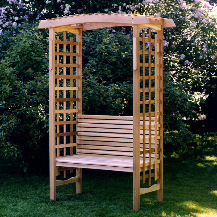 5-Ft Garden Cedar Arbor with Bench Seat