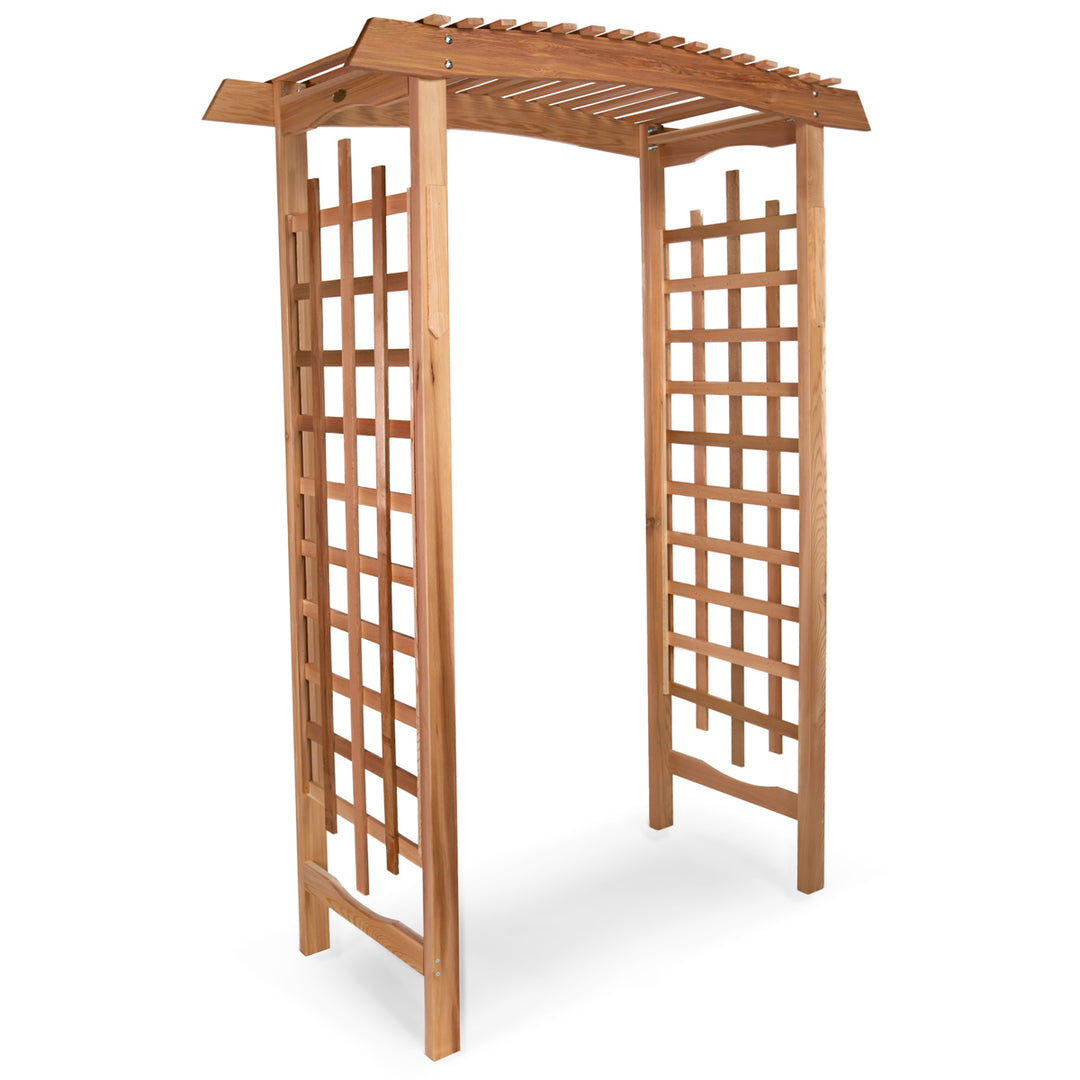 garden arbor cedar wooden trellis for climbing plants outdoor 