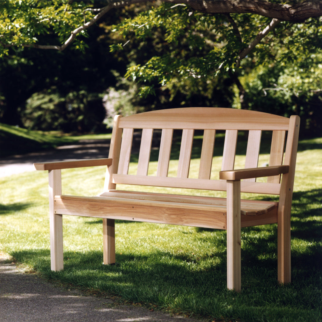 All Things Cedar GB48 Garden Bench Wood - Outdoor Bench, Real Wood Bench Chair (51x23x34)