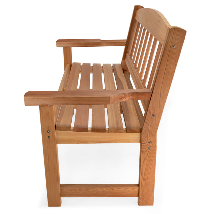 All Things Cedar GB48 Garden Bench Wood - Outdoor Bench, Real Wood Bench Chair (51x23x34)