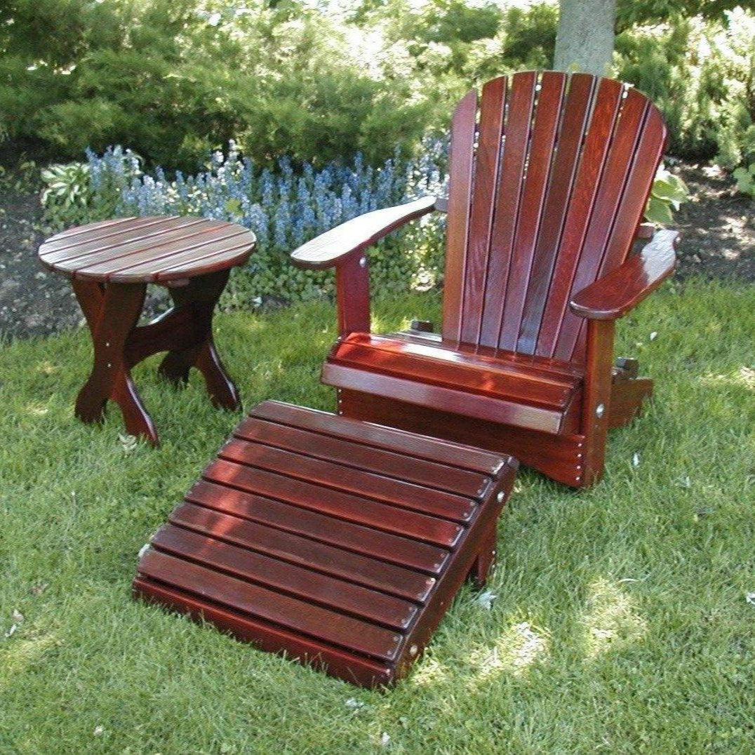 Treated Dark Clear Cedar 2 Position Grand Adirondack Footrest Ottoman www.adirondackchaircompany.com