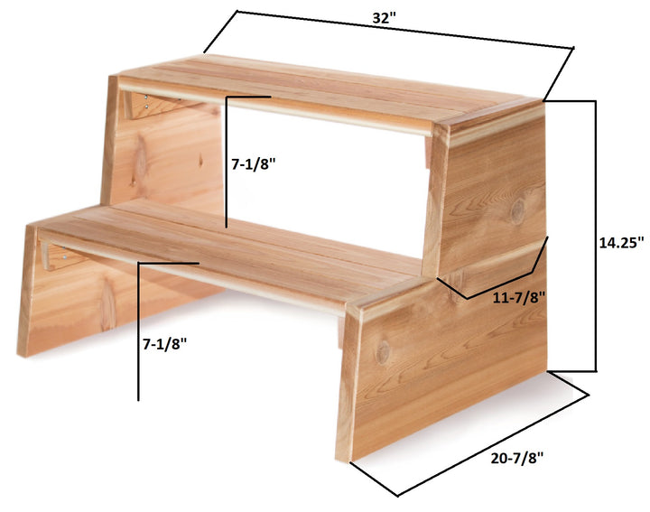 Cedar Spa Steps Stool