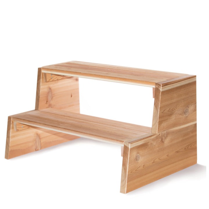 cedar wooden step spa stool