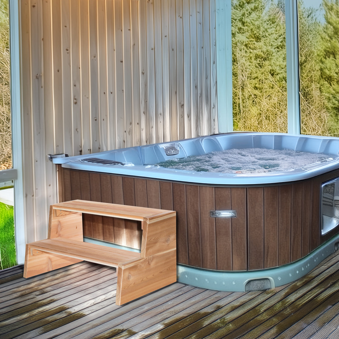 Cedar Spa Steps Stool – All Things Cedar