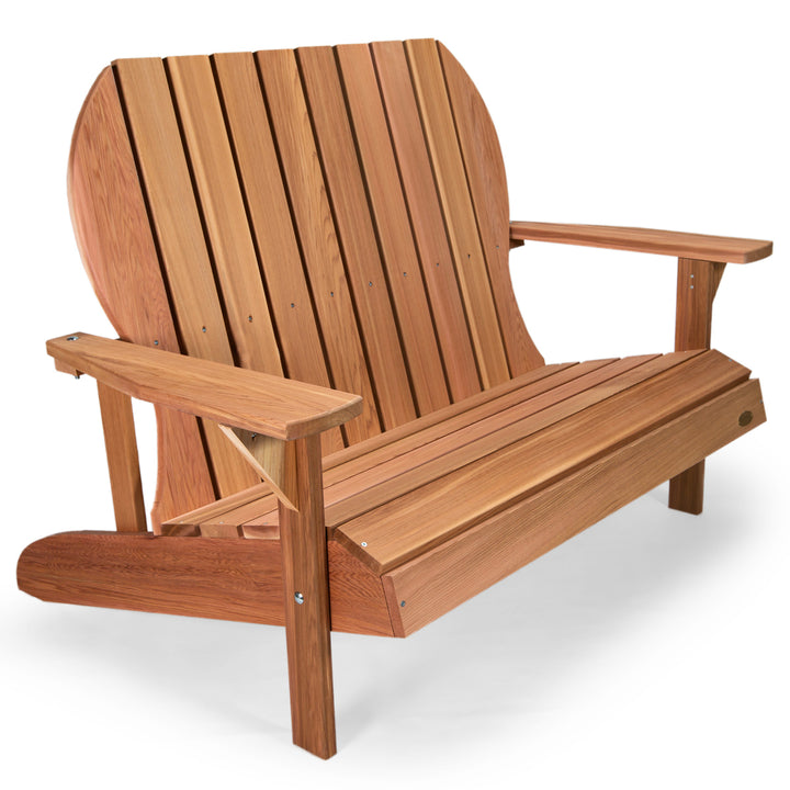 cedar loveseat outdoor cozy seating adirondack