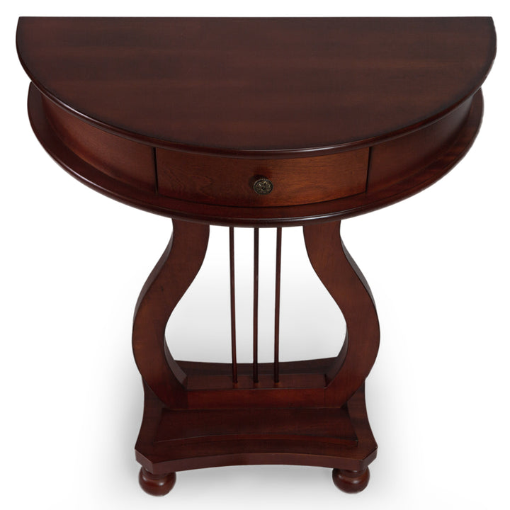 Harpc Table Cherry Wood Classic Accents Entryway Console Half Moon Harp Table – All ...