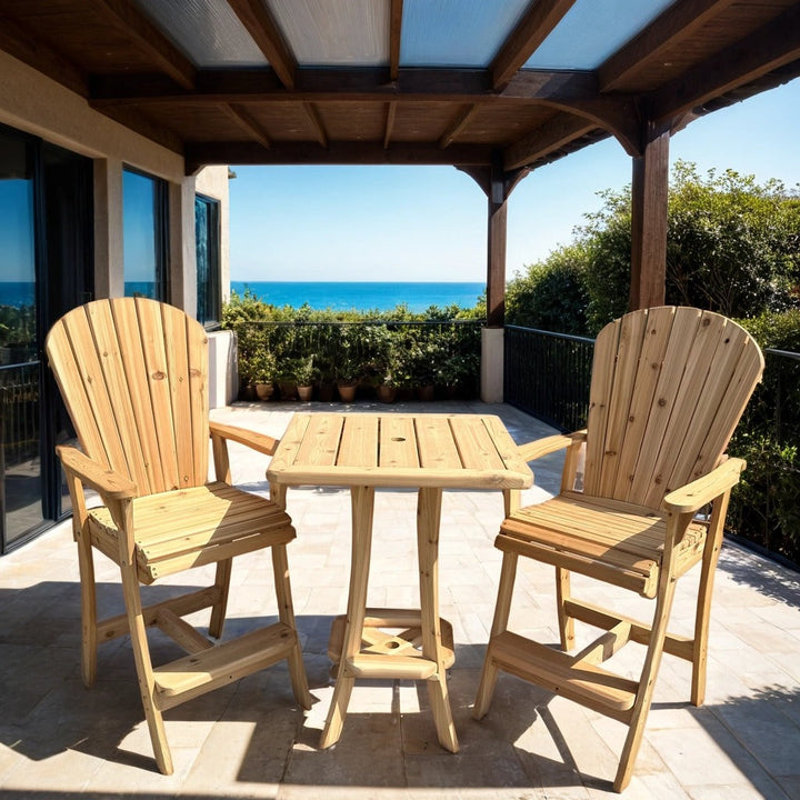 Woodland Bar Height Bistro Set for 2 with 30" Pedestal Table