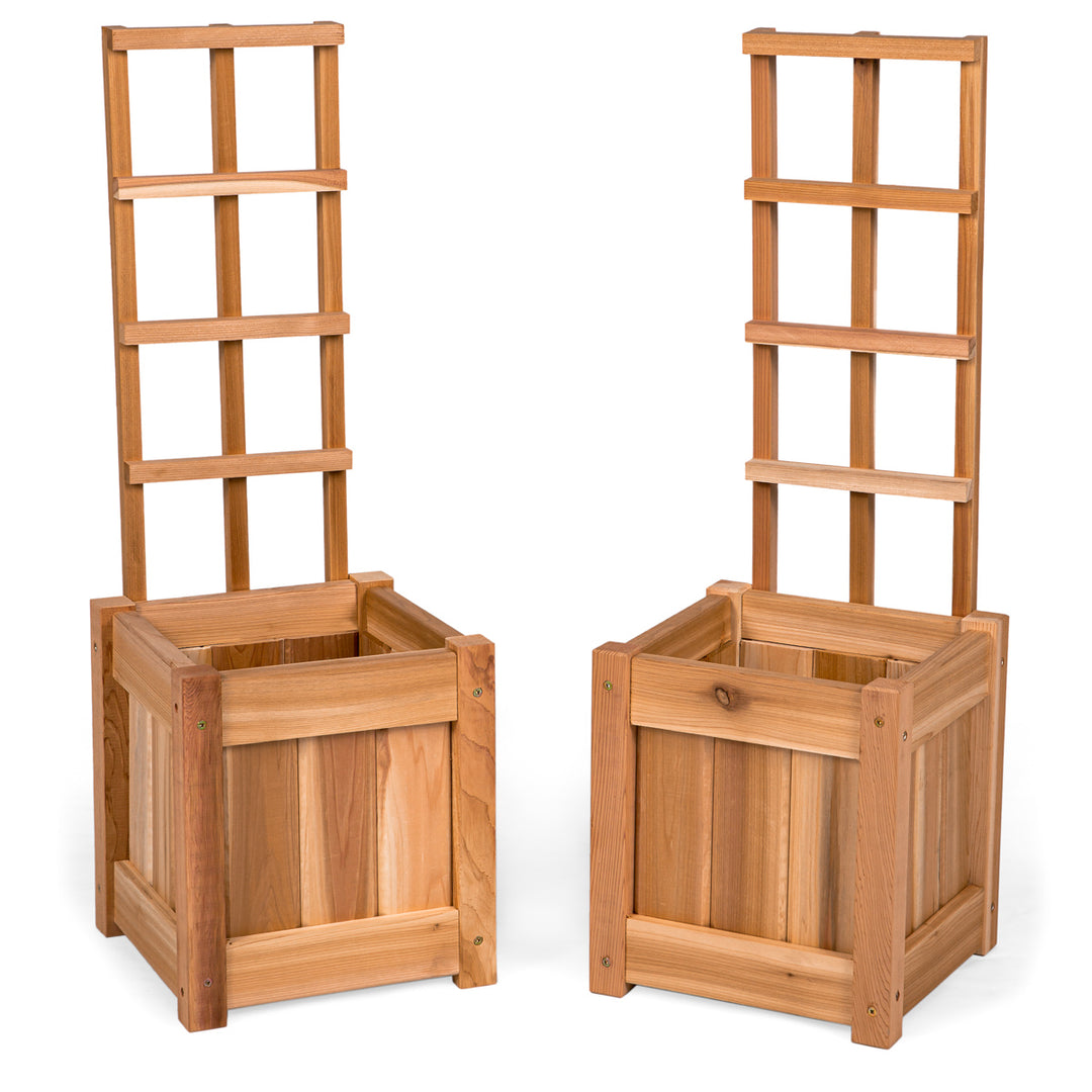 planter pot trellis Set of 2 Planter Box with Trellis