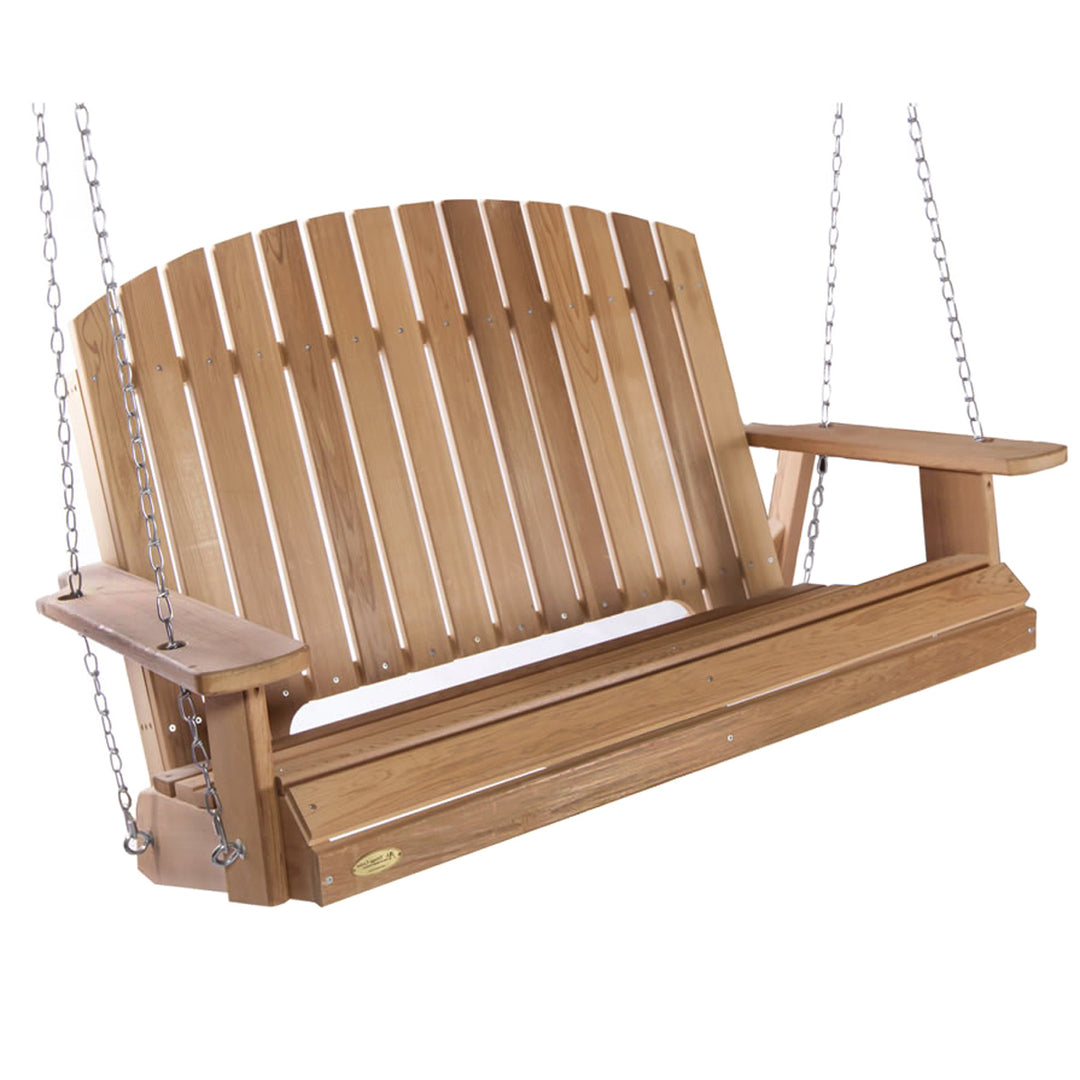 All Things Cedar PO72-S Cedar Pergola Garden Arbor Swing Set - Handcrafted Wood Swing for Backyard - Luxurious Cedar Outdoor Patio Swing Set (82x72x74)