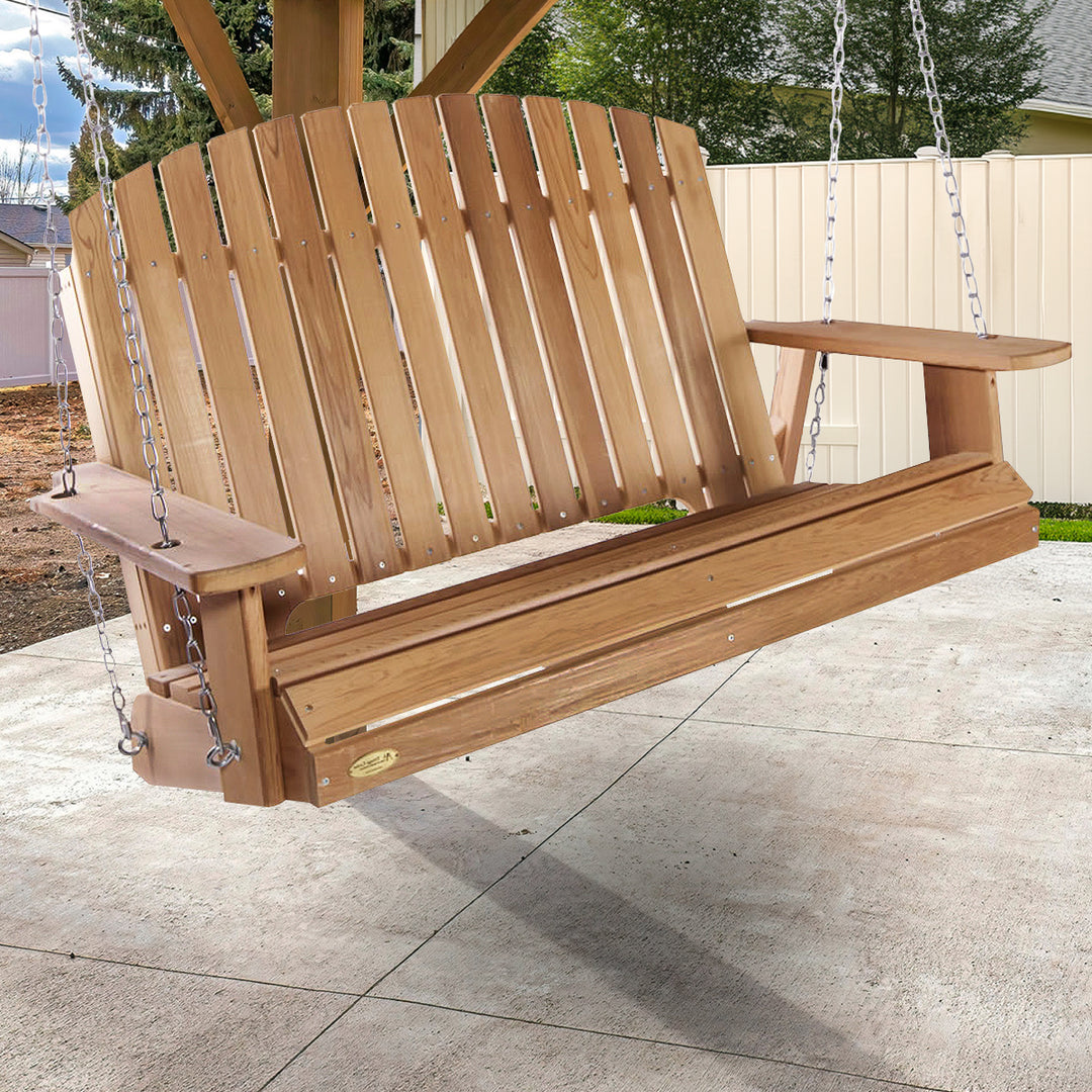 4-ft Adirondack Cedar Garden Swing with Comfort Springs