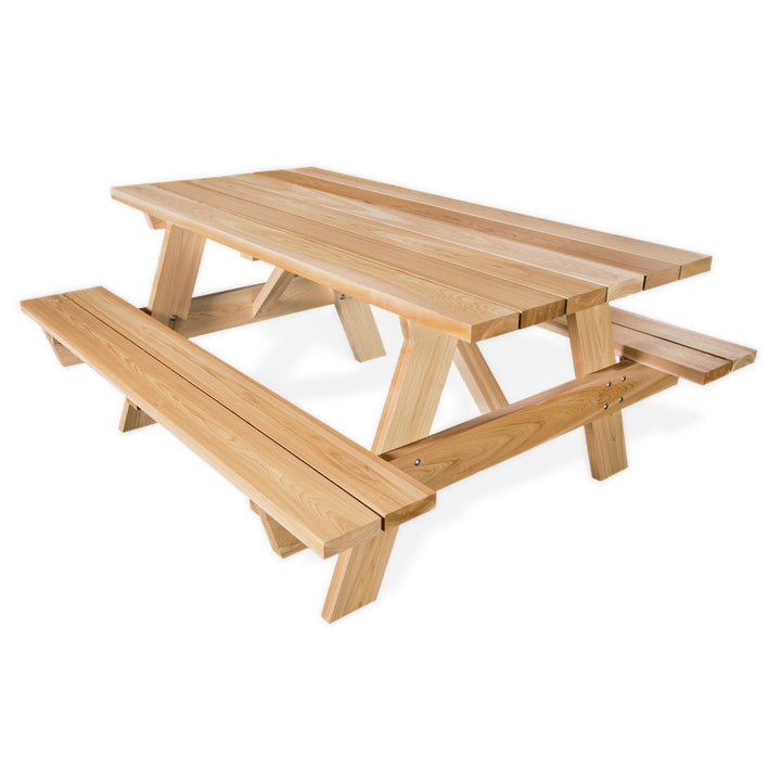 All Things Cedar PT70 Picnic Table - 6-ft Cedar Outdoor Bench - Handcrafted Patio Benches for Outdoors - Spacious Wood Bench (70x60x30)