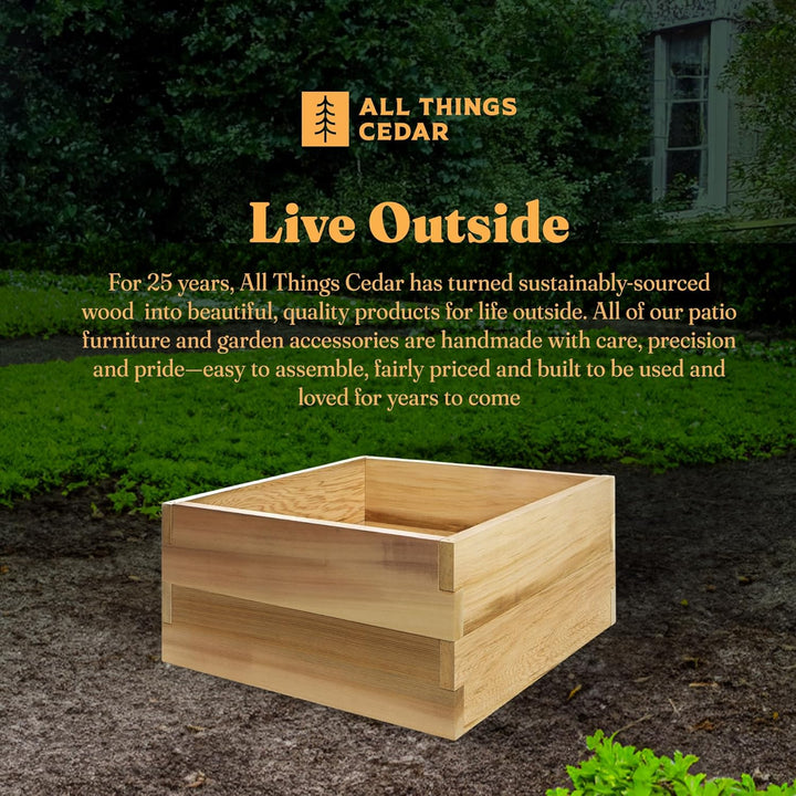 2-ft Square 2-Tier Raised Cedar Garden Box RG24-2