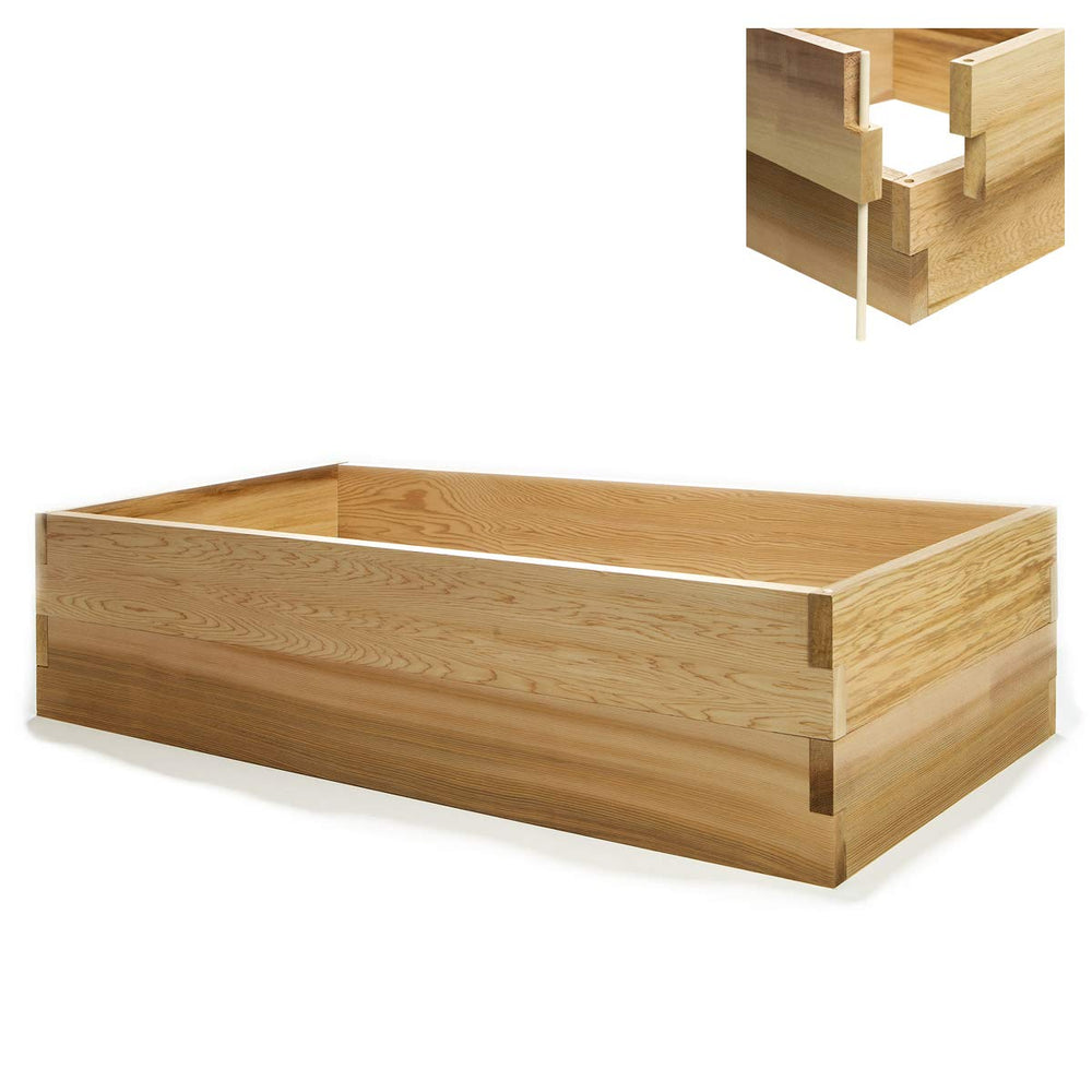 raised wooden garden planters box