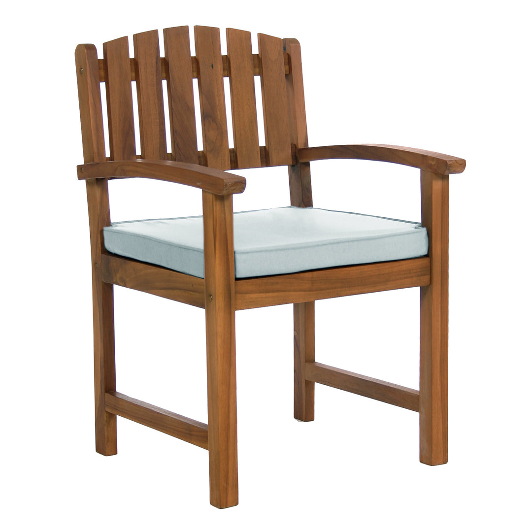 teak dining chair white cushions