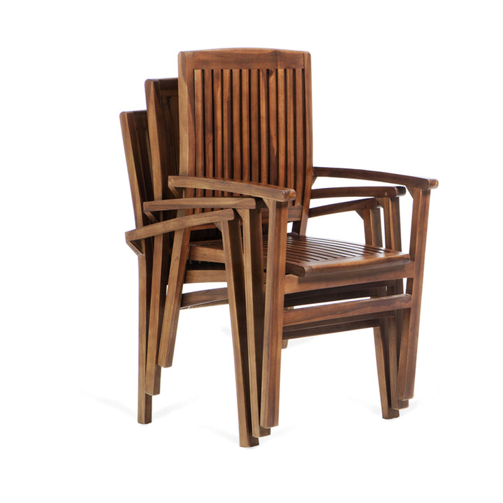 teak folding wooden arm chair set