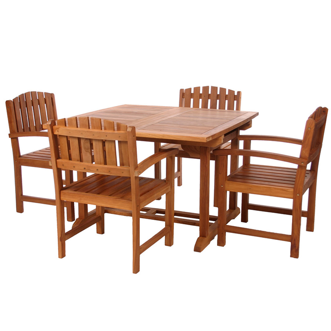 teak butterfly extension table dining chair set